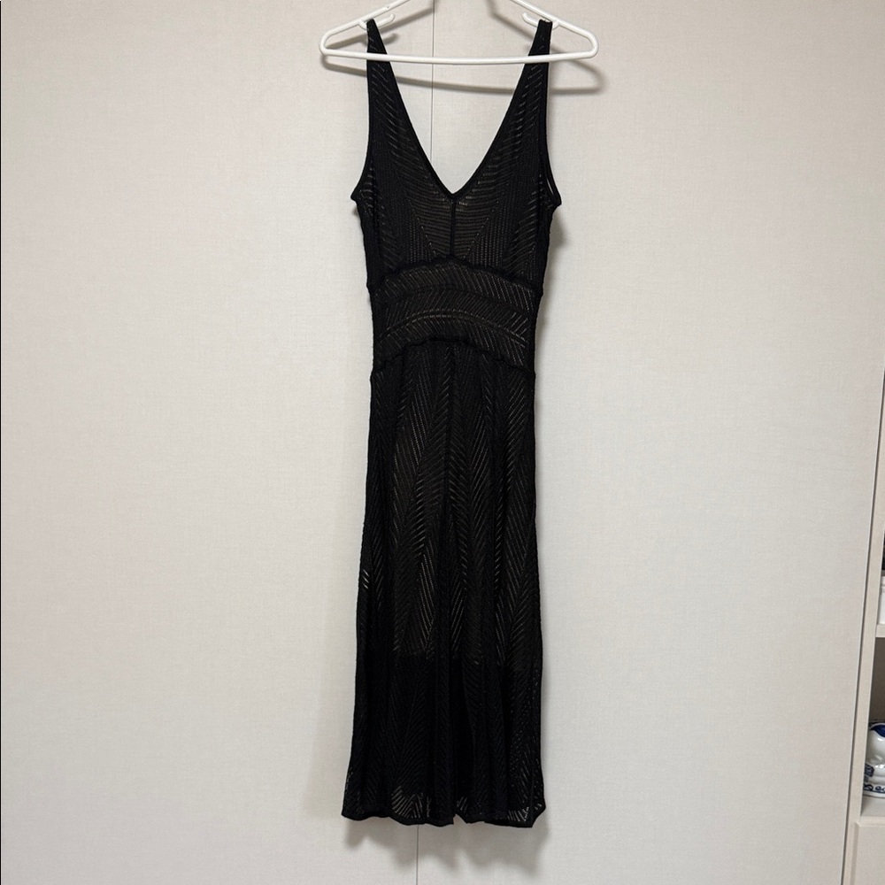 Chic Black Midi Dress stretch knit